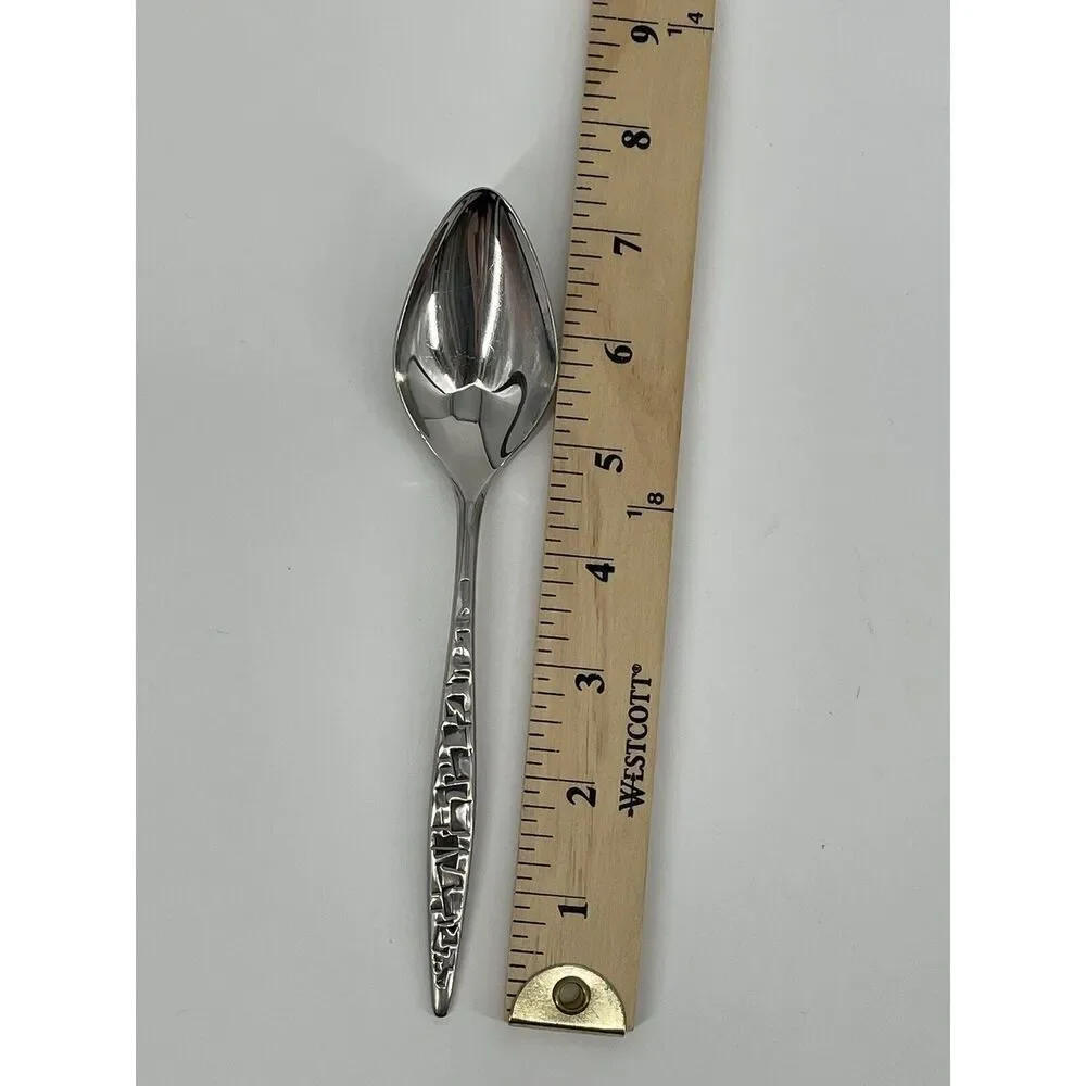 International Lyon Cortez Aztec Stainless Brutalist Place Soup Spoon 7 3/8”